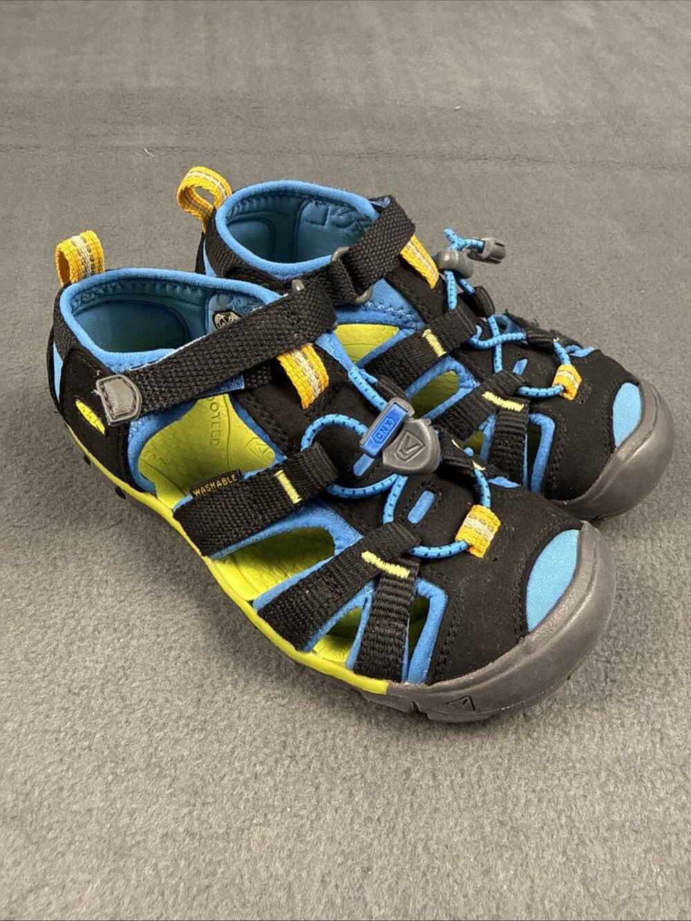 Keen Newport Sandals Black Green Blue Kids Size 12